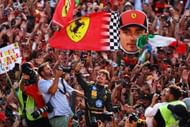 Charles Leclerc of Ferrari after winning the F1 Grand Prix of Italy. Source: Getty